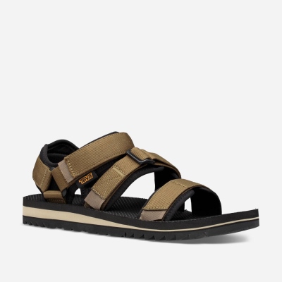 Pánské Turistické Sandály Teva Cross Strap Trail Tmavě Olivy Zelené - CZ417256